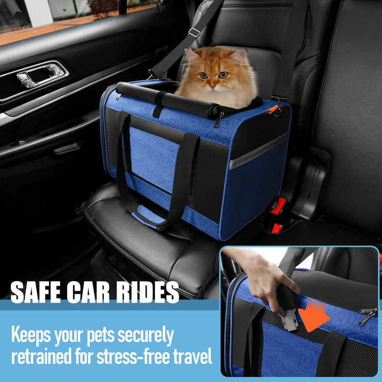 GAPZER Small Dog Carrier Cage Soft Chihuahua / Softshell Big Cat Carrier Maine Coon / Pet Taxi Carrying Bag over 25lbs / Top Loader Travel Kennel Brown