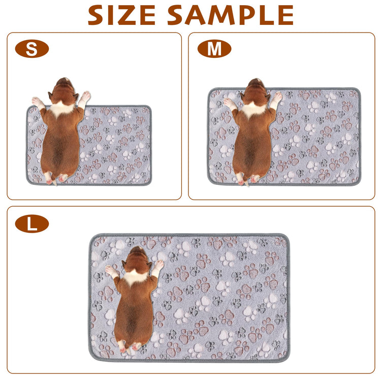 1 Pack 3 Blankets Fluffy Premium Fleece Soft Pet Blanket Flannel Throw for Cat Dog Puppy (Small 23x16'', Paw-White/Pink/Brown)