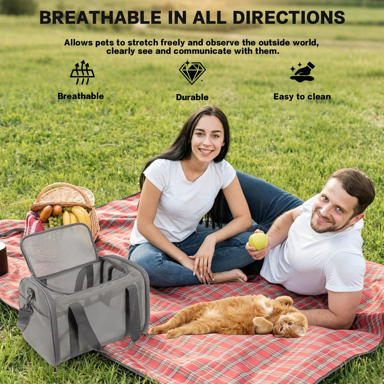 Cat Carrier Dog Carrier Pet Carriers Soft-Sided Cats Bag Animal Carriers Puppy Carrying Bag TSA Airline Approved Small Dog Carrier Soft Sided, Collapsible Travel Carriers for Big Cats(Up to 16lbs),