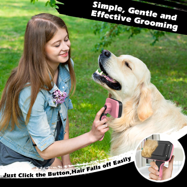 Augwind 7 in 1 Pet Grooming Kit - Dog&Cat Comb, Deshedding Brush, Nail Clipper with File, Bath Brush - Premium Pet Supplies (Blue)
