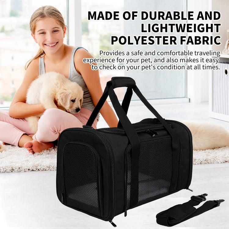Cat Dog Carriers Soft-Sided, Pet Travel Carrier for Small Cats Dogs Under to15lbs, Soft-Solid Collapsible Carrier,(Medium,Green)