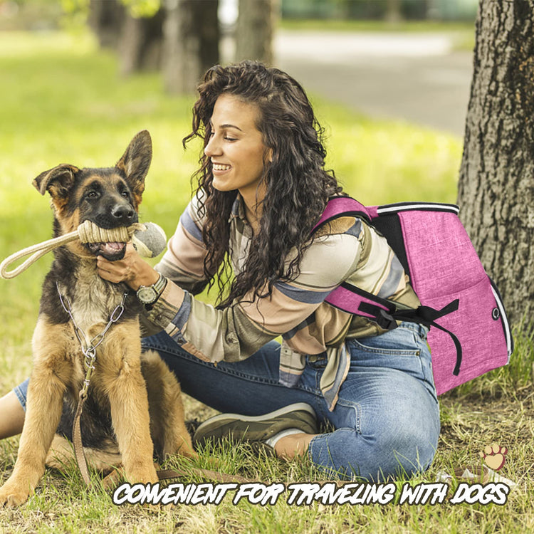 BAGLHER丨Dog Travel Bag Backpack, Airline Approved Pet Supplies Backpack, Dog Travel Bag with 2 Silicone Collapsible Bowls and 2 Food Baskets, Black