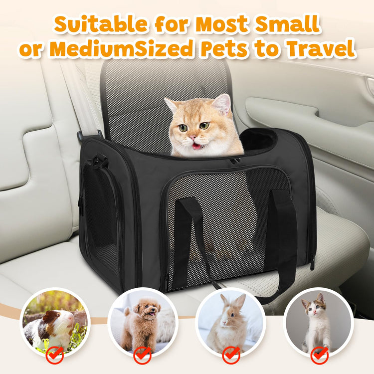 Cat Carrier Soft for Pets Up to 15 Lbs, Cat Travel Bag Soft-Sided with Padded Shoulder Strap, Pet Dog Carriers for Small Dogs Travel Puppy Carry Airline Approved, Pink