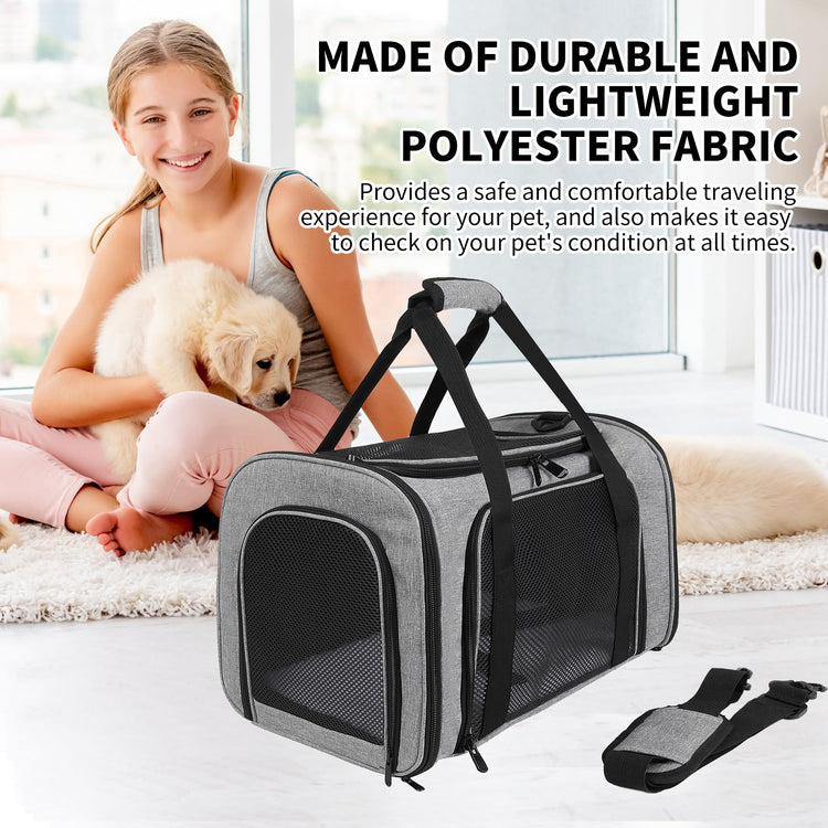 Cat Dog Carriers Soft-Sided, Pet Travel Carrier for Small Cats Dogs Under to15lbs, Soft-Solid Collapsible Carrier,(Medium,Green)
