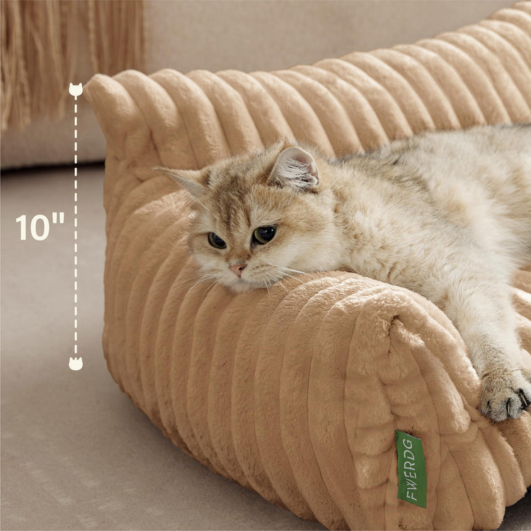 Cute Couch Bed for Pets, Supportive Cat Sofa for Indoor Cats, Small Dog Sofa Bed for Small Dogs, Grey, 24 inches