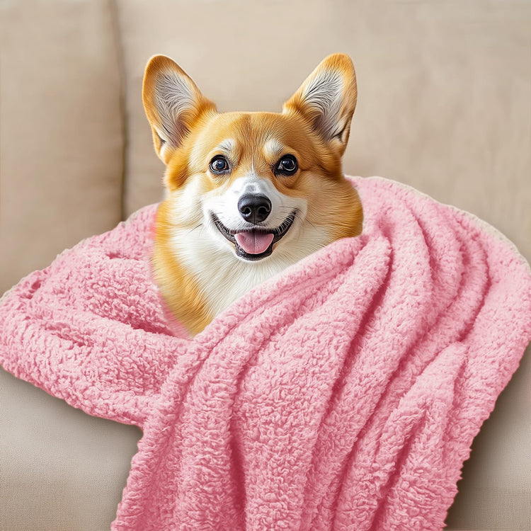 1 Pack 3 Calming Blankets Fluffy Premium Fleece Pet Blanket Soft Sherpa Throw for Dog Puppy Cat Beige Small (23" x16'')