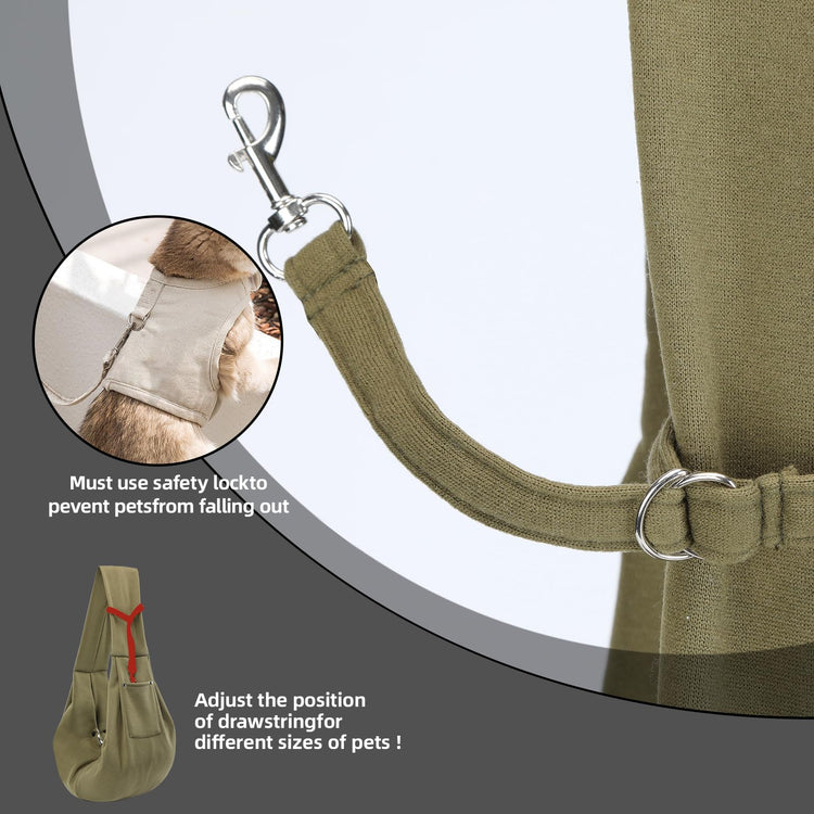 Dog Carrier Sling - Reversible Puppy Carrier Purse with Storage Pocket, Hand-Free Dog Sling Carrier for Carry Small Dogs and Cats, Travel Safety Harness, Dog and Cat Harness(Black)