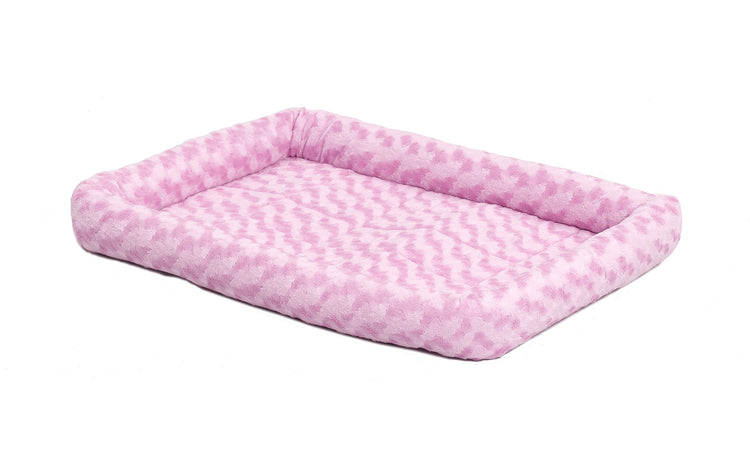 MidWest Homes for Pets QuietTime Fashion XXS Dog Bed - Pink Faux Fur Bolster, Ultra-Soft and Machine Washable, Fits 18-Inch Crates and Carriers, for Small Dogs and Cats