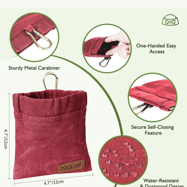 ETIAL Dog Treat Pouch,Portable Puppy Dog Training Treat Bag,Hand Free Dog Walking Bag,Auto Closing Pet Feed Snack Reward Pocket,Dog Food Dispenser for Pet Puppy Travel or Outdoor Use