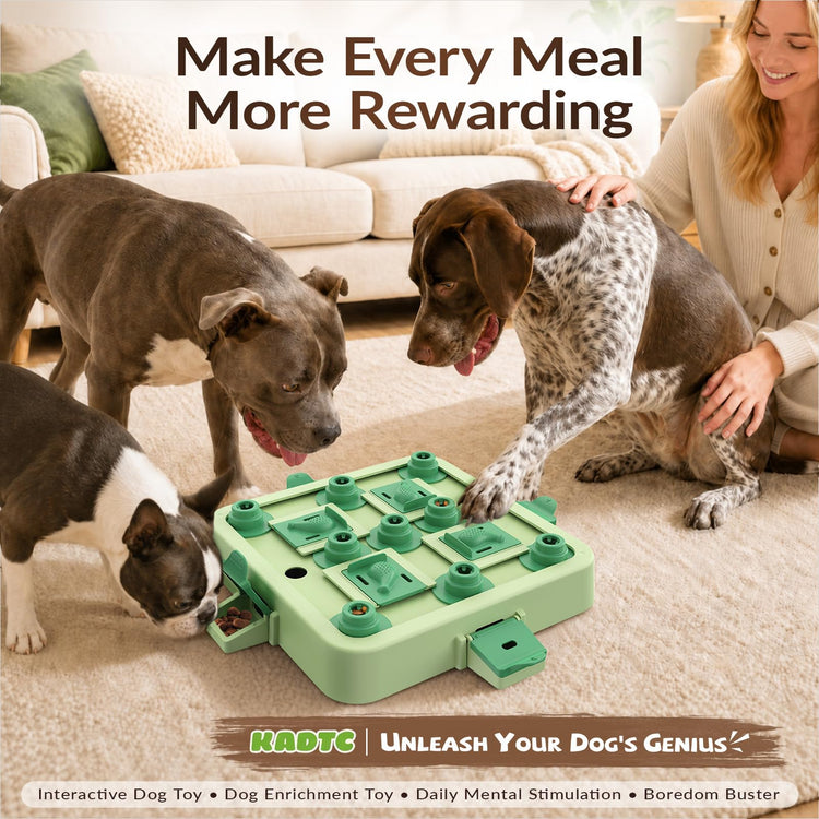 KADTC Dog Chess Puzzle Toy, Large Size, 3 Levels of Step-by-Step Challenge Beginner to Advanced Slow Feeder & Mental Stimulation for Smart Dogs Enrichment Toys