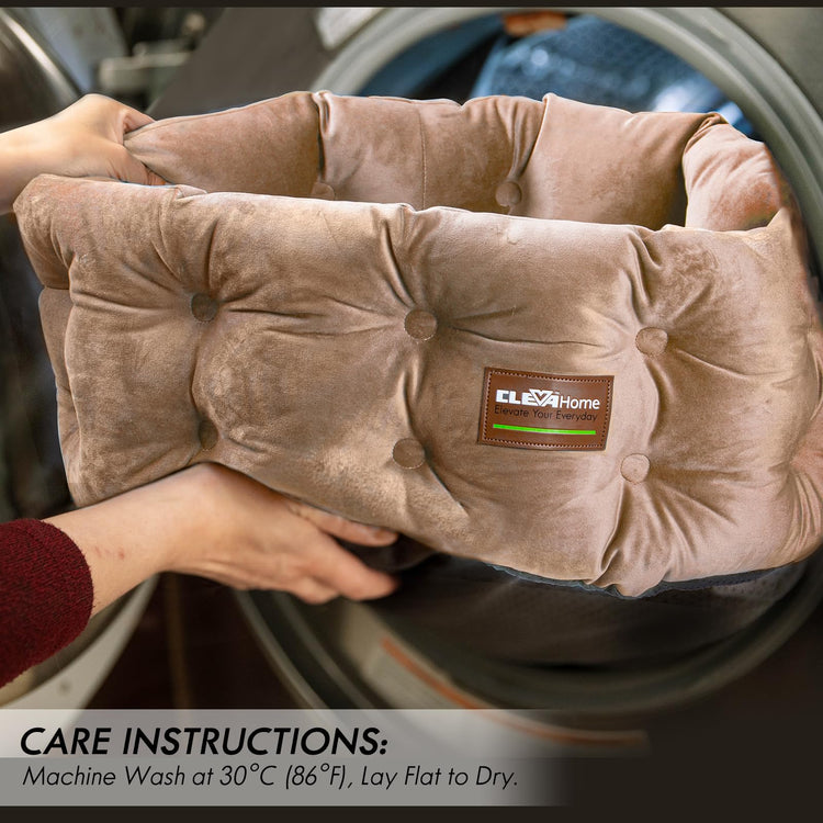 ClevaHome Cat Dog Bed for Small Pets up to 15lbs - Round Cat Beds for Indoor Cats, Machine Washable Comfortable Pet Bed for Puppy and Kitten with Non-Slip Bottom (Plum Pink)