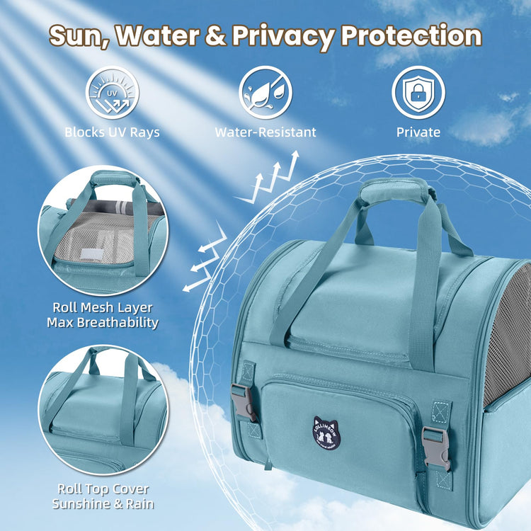 Lollimeow Expandable Cat Carrier Backpack for Large Cats - Airline Approved Pet Carrier Backpack for Small Dogs, Hiking & Travel, Waterproof with Breathable Mesh, 14lbs Capacity (Plum, Standard)