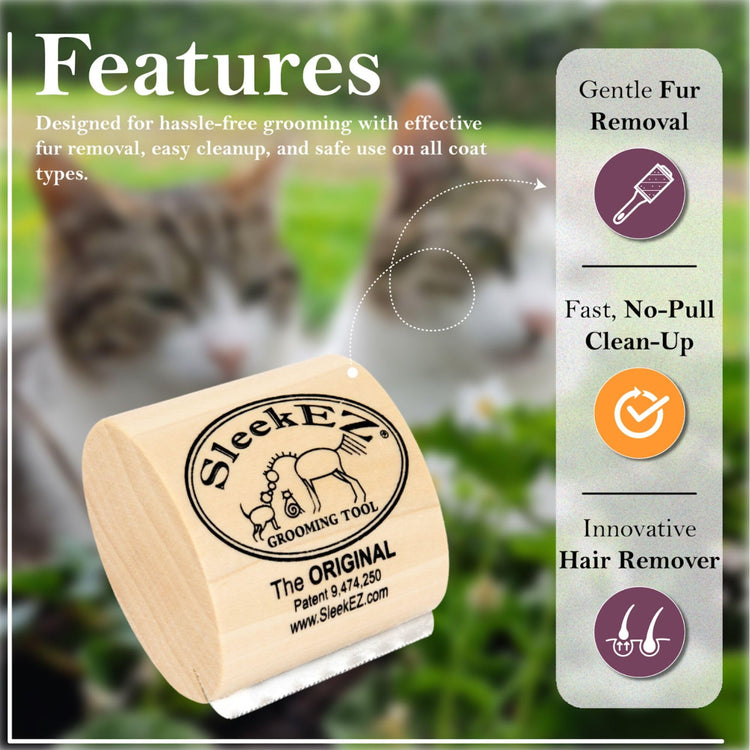 SleekEZ Dog Brush for Shedding & Dog Grooming Supplies | Pet Hair Removal Tool | Great For All Fur Types | For Short, Medium, & Long Hair Pets | Reduces Shedding by 95% | Made in USA | 5 inch