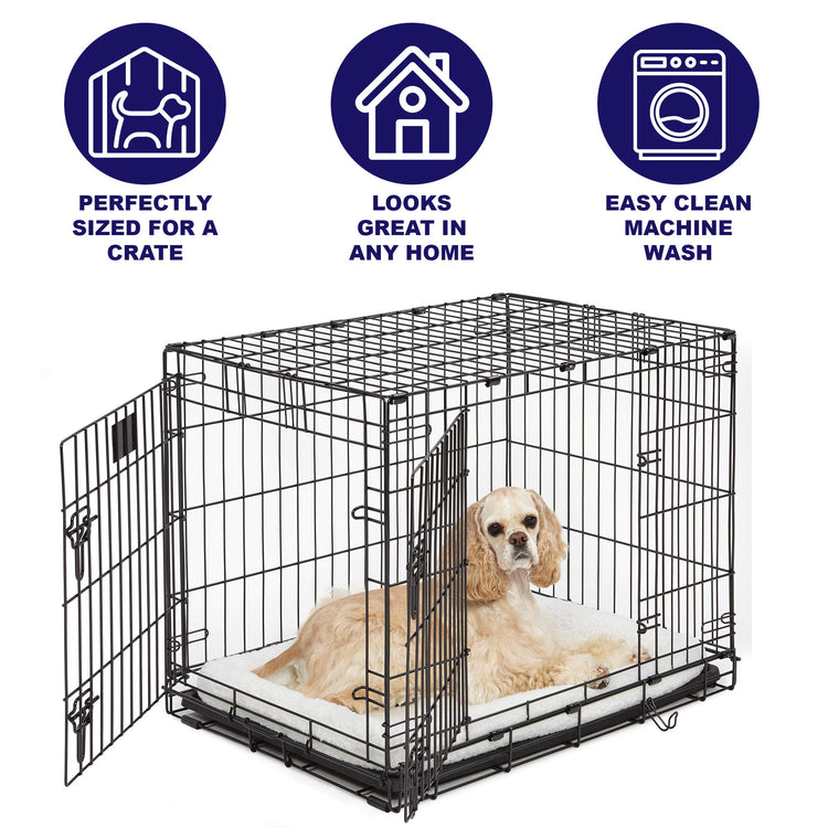 MidWest Homes for Pets QuietTime Fashion XXS Dog Bed - Pink Faux Fur Bolster, Ultra-Soft and Machine Washable, Fits 18-Inch Crates and Carriers, for Small Dogs and Cats