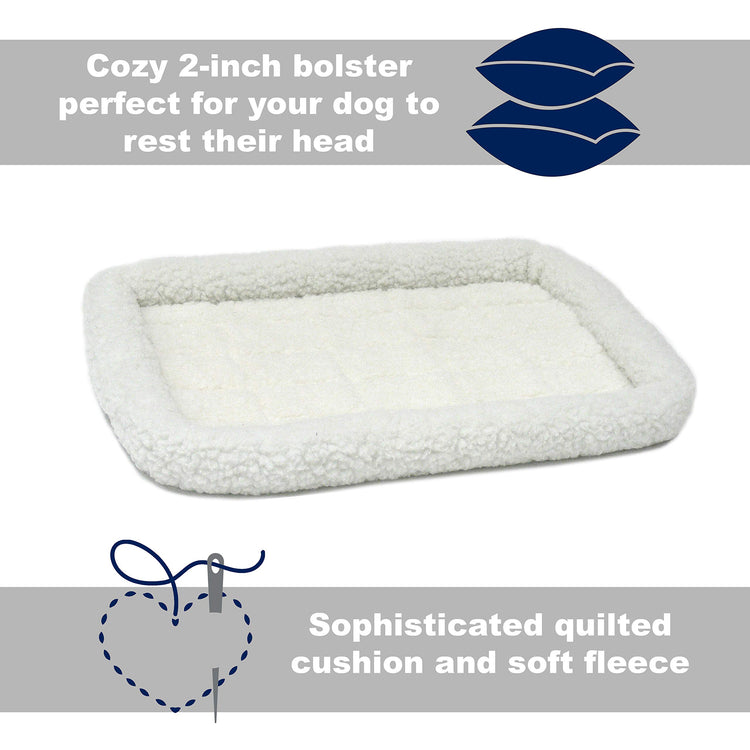 MidWest Homes for Pets QuietTime Fashion XXS Dog Bed - Pink Faux Fur Bolster, Ultra-Soft and Machine Washable, Fits 18-Inch Crates and Carriers, for Small Dogs and Cats