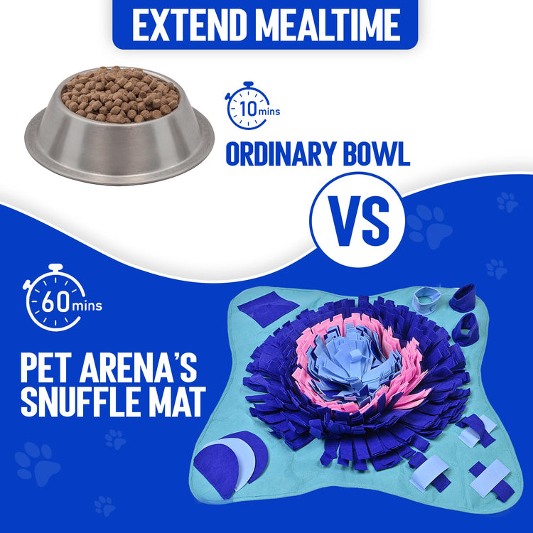 PET ARENA Snuffle Mat for Dogs - Adjustable Interactive Puzzle Toy for Large & Small Breed Slow Feeder for Mental Stimulation & Stress Relief Encourages Natural Foraging Ideal for Indoor & Outdoor Use