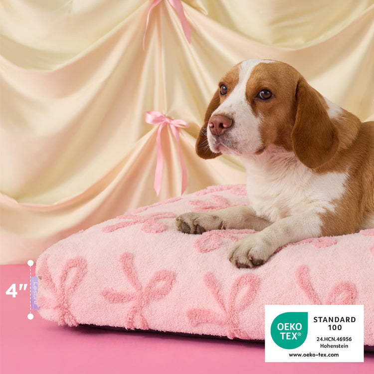 LE SURE Dog Beds Medium Size-Thick Shredded Chopped Foam Pet Bed as Gift for Indoor with Removable Cover, Cute Modern Fuzzy Plush & Anti Slip Bottom, Green