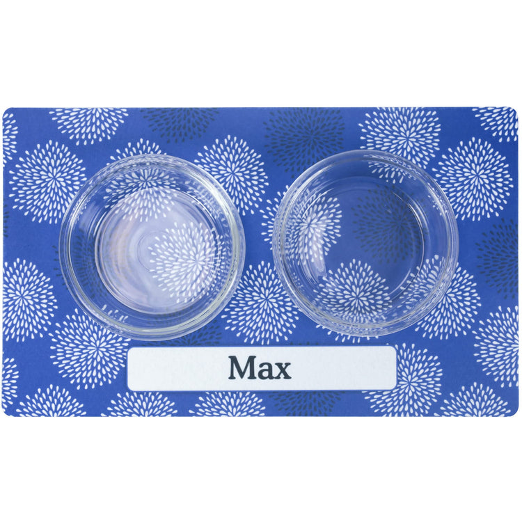 Drymate Personalized Pet Bowl Placemat, Custom Dog & Cat Food Feeding Mat - Absorbent Fabric, Waterproof Backing - Machine Washable/Durable (USA Made) (12" x 20") (Zebra Pink)