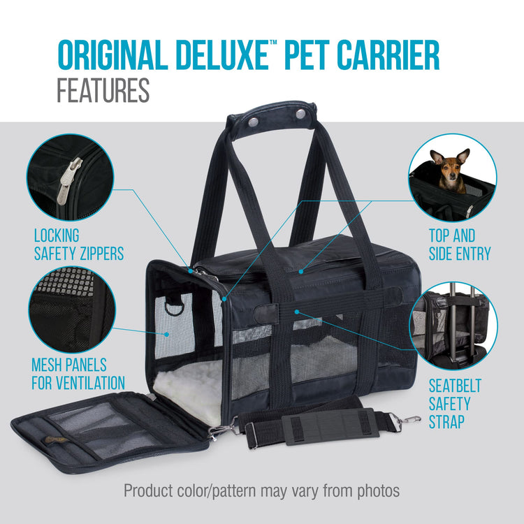 Sherpa Original Deluxe Travel Pet Carrier, Airline Approved & Guaranteed On Board - Charcoal Gray, Medium
