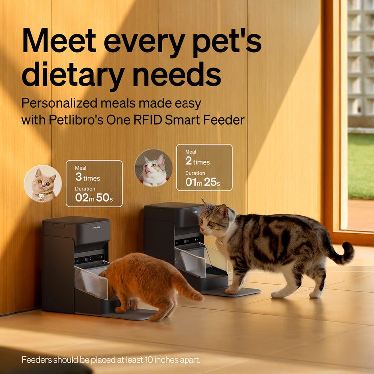 PETLIBRO RFID Automatic Cat Feeder, Collar Tag-Activated Personalized Meals, 5G&2.4G Wi-Fi Programmable Cat Food Dispenser with Cats Recognition & Diet Tracking for Multi-Pet Homes and Different Diets
