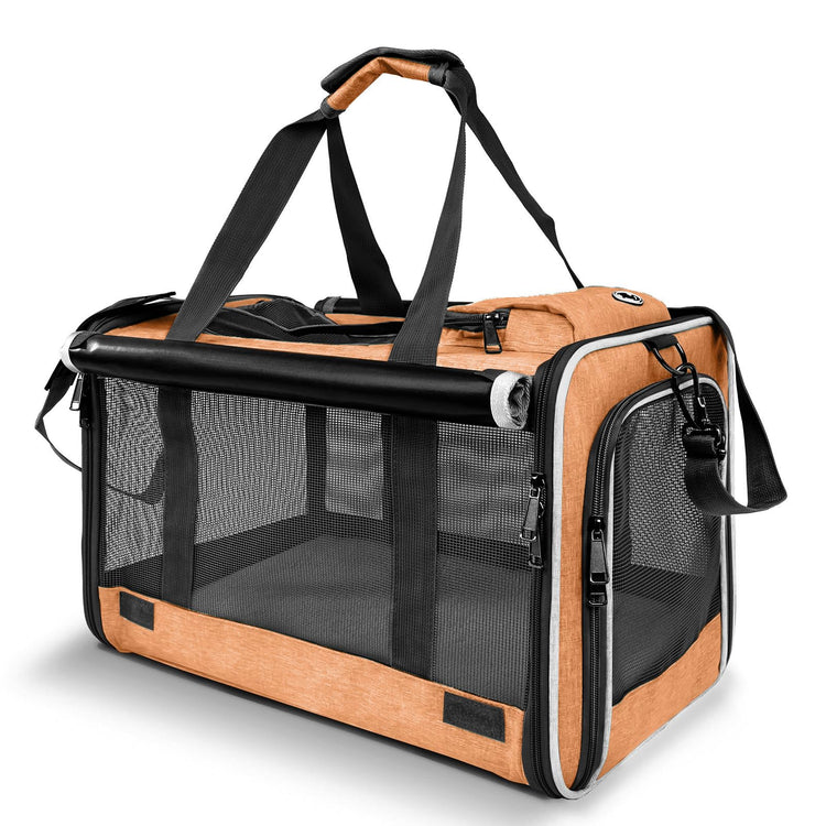 GAPZER Pet Carrier for Large Cats, Soft-Sided Cat Carrier for Medium Big Cats and Puppy up to 20lbs, Washable Dog Carrier Privacy Protection for Home Outdoor Travel