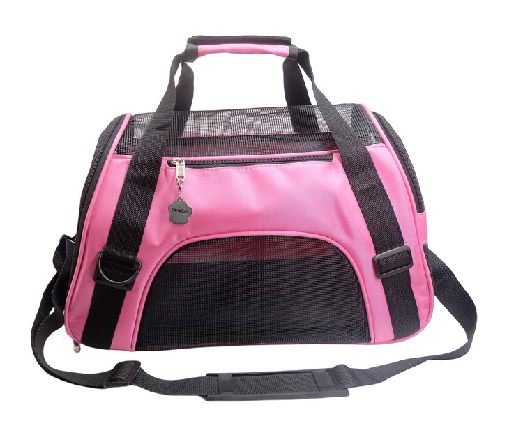ZaneSun Cat Carrier,Soft-Sided Pet Travel Carrier for Cats,Dogs Puppy Comfort Portable Foldable Pet Bag Airline Approved (Small Blue)