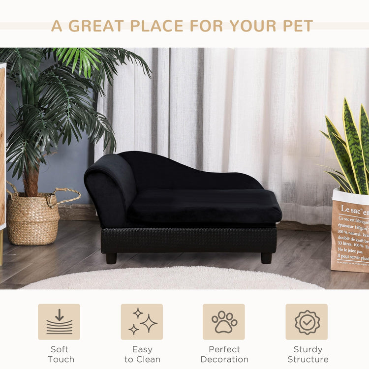 PawHut Luxury Fancy Dog Couch with Hidden Storage, Small Dog Sofa Bed with 2" Soft Foam, Modern Pet Furniture for Puppies & Little Breeds, Green