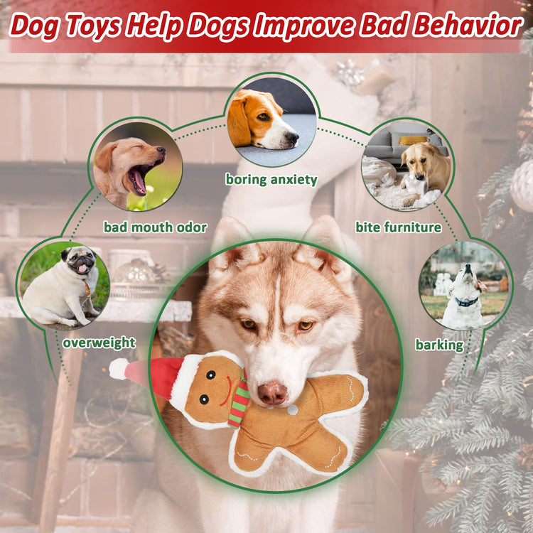 LECHONG 5 Pack Tough Dog Toys Stuffed Squeaky Dog Toys Assortment Plush Animal Dog Toy Value Bundle Puppy Pet Dog Toys for Small Medium Large Dogs