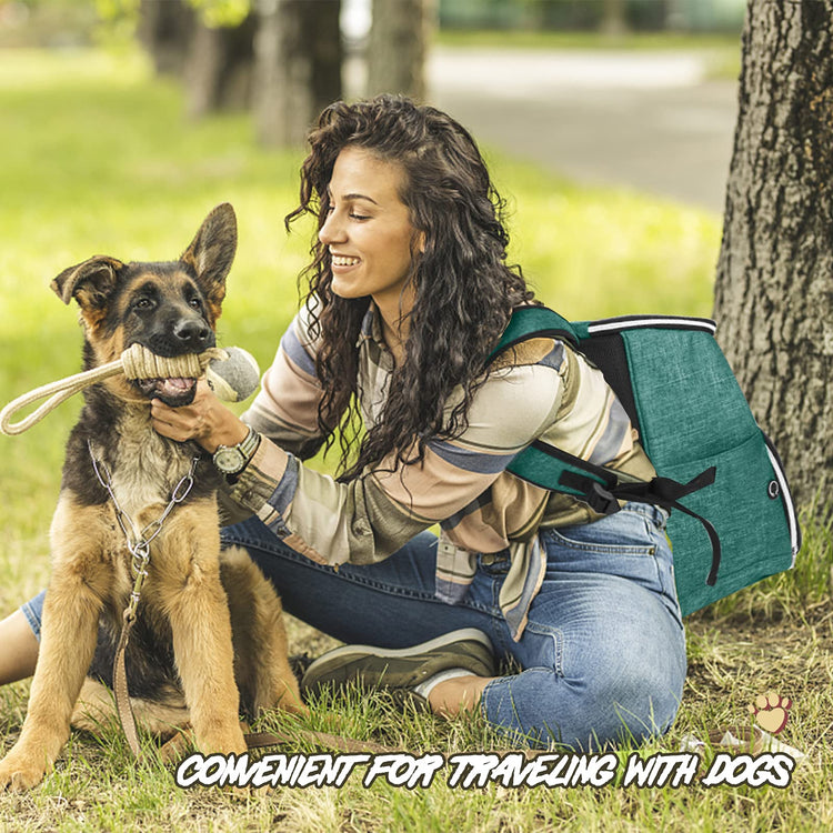 BAGLHER丨Dog Travel Bag Backpack, Airline Approved Pet Supplies Backpack, Dog Travel Bag with 2 Silicone Collapsible Bowls and 2 Food Baskets, Black