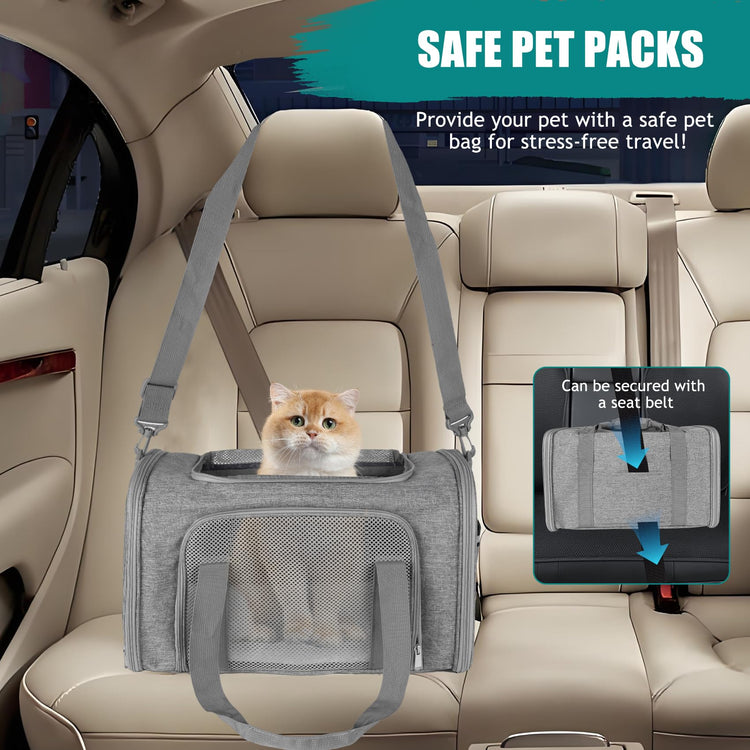 Cat, Dog Carrier for Small Medium Pet Carriers Up to15Lbs, Cats Carrier Soft- Sided Puppy Dogs Bag Portable Foldable Airline Approved Carrier Travel (Green 18 * 11 * 11)