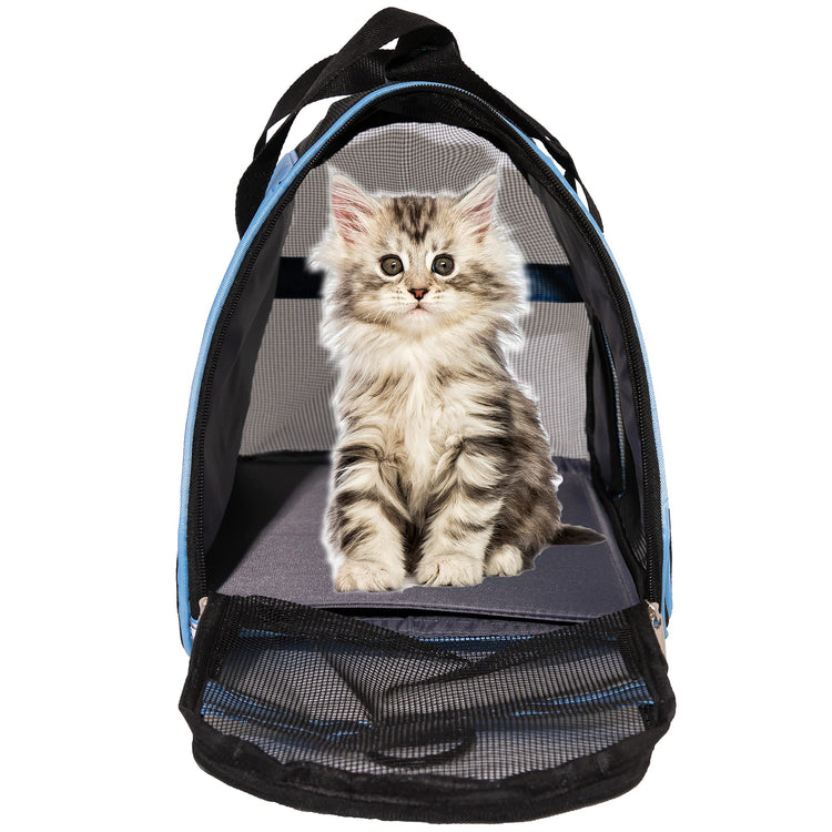 MuchL Pet Carrier Soft-Sided Carriers for Cat Carriers Dog Carrier for Small Medium Cats Dogs Puppies Pet Carrier Airline Approved Cat Dog Pet Travel Carrier (Small, Blue)