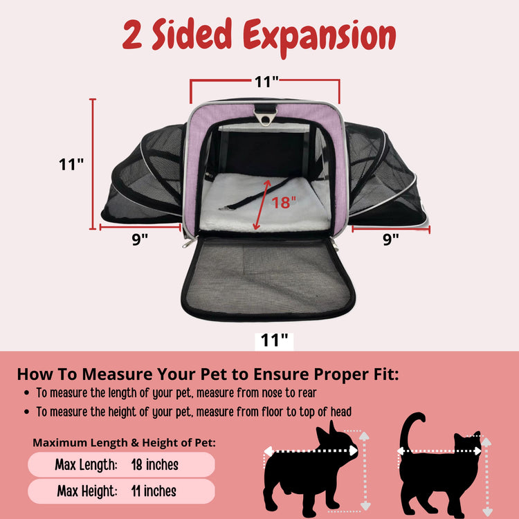 RUFF LIFE 101 Airline Approved Expandable Premium Pet Carrier on Wheels- Two Sided Rolling Carrier- Designed for Dogs & Cats- Extra Spacious Soft Lined Carrier! (Black) (RL-PET-CARRIER-WHEELS)