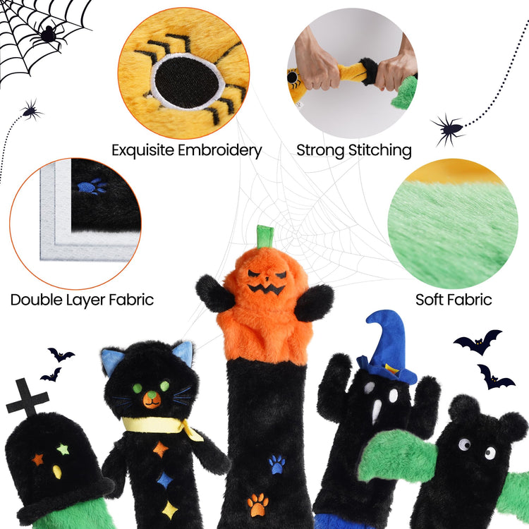 Nocciola Dog Squeaky Toys, 5 PCS Crinkle Plush Dog Toys, No Stuffing Dog Toys for Small Medium Large Dogs, Stuffless Puppy Toys for Boredom