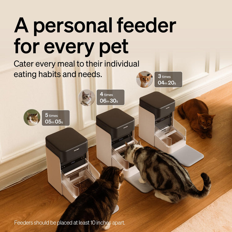 PETLIBRO RFID Automatic Cat Feeder, Collar Tag-Activated Personalized Meals, 5G&2.4G Wi-Fi Programmable Cat Food Dispenser with Cats Recognition & Diet Tracking for Multi-Pet Homes and Different Diets