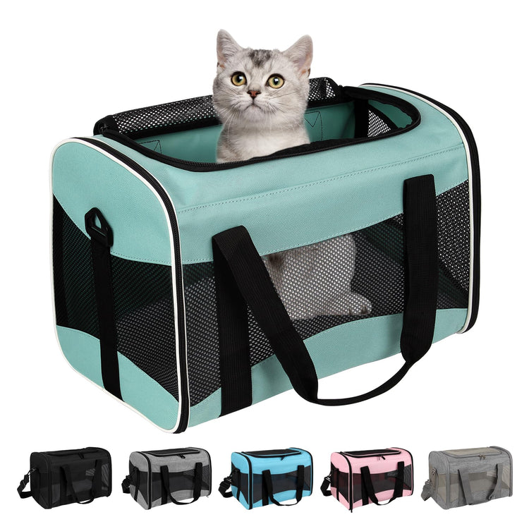 Cat Dog Carriers Soft-Sided Pet Carrier Large Cats for Medium Big Cat Small Dog Puppy up to 16lbs TSA Airline Approved Animal Collapsible Cat Carrier Carriers Travel Carrier Cat Bag (17x11x11)