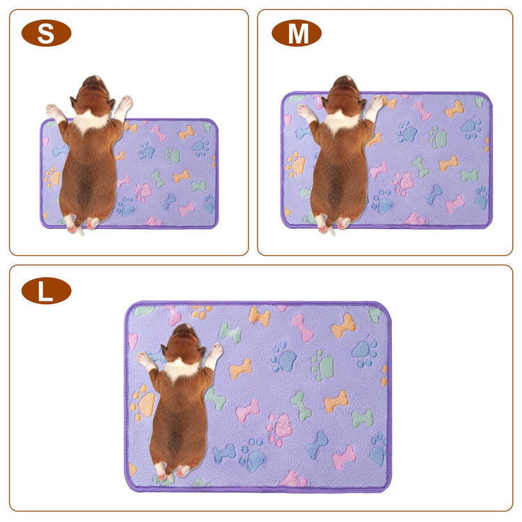 1 Pack 3 Blankets Super Soft Fluffy Premium Fleece Pet Blanket Flannel Paw Printed Throw for Dog Puppy Cat (Small 23x16'', Brown, Pink, White)