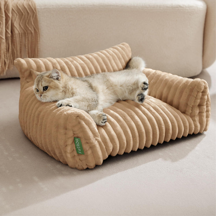 Cute Couch Bed for Pets, Supportive Cat Sofa for Indoor Cats, Small Dog Sofa Bed for Small Dogs, Grey, 24 inches
