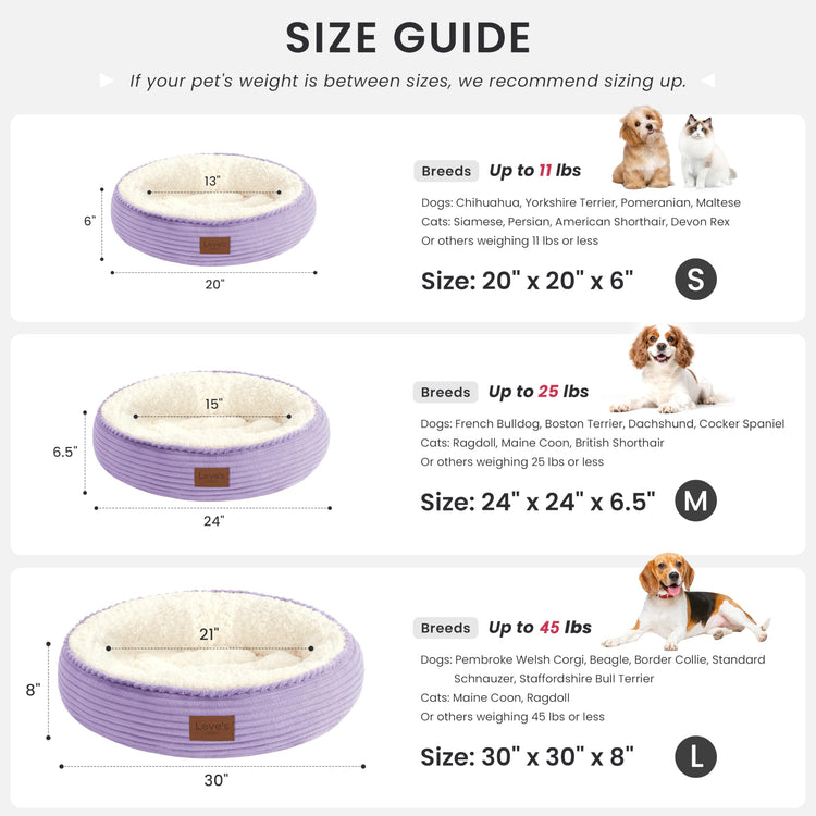 Love's cabin Round Donut Cat and Dog Cushion Bed, 20in Bed for Cats or Small Dogs, Anti-Slip & Water-Resistant Bottom, Super Soft Durable Fabric Pet Beds, Washable Luxury Cat & Dog Bed Gray