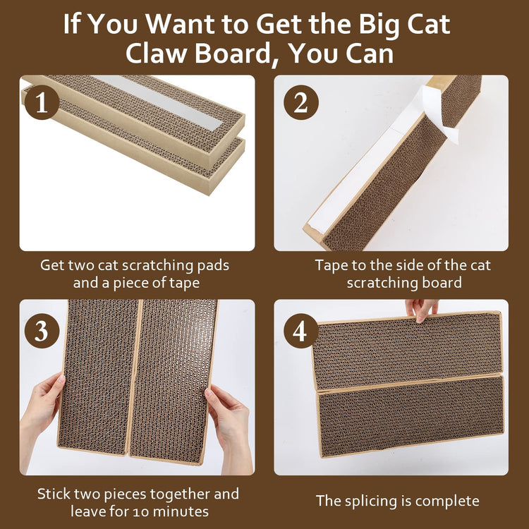 HappyFreeSX Splicing Cat Scratch Pad: Cat Scratchers for Indoor Cats and Kitten, 2 Pack Cat Scratching Pad, Cat Scratcher Cardboard, Scratching Pad, Premium Scratch from Cats, Double-Sided Design