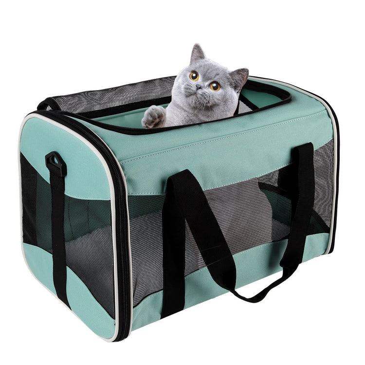 Cat Dog Carriers Soft-Sided Pet Carrier Large Cats for Medium Big Cat Small Dog Puppy up to 16lbs TSA Airline Approved Animal Collapsible Cat Carrier Carriers Travel Carrier Cat Bag (17x11x11)
