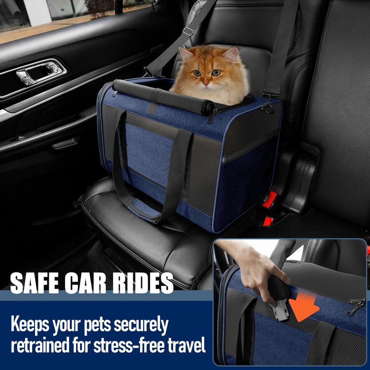 GAPZER Small Dog Carrier Cage Soft Chihuahua / Softshell Big Cat Carrier Maine Coon / Pet Taxi Carrying Bag over 25lbs / Top Loader Travel Kennel Brown