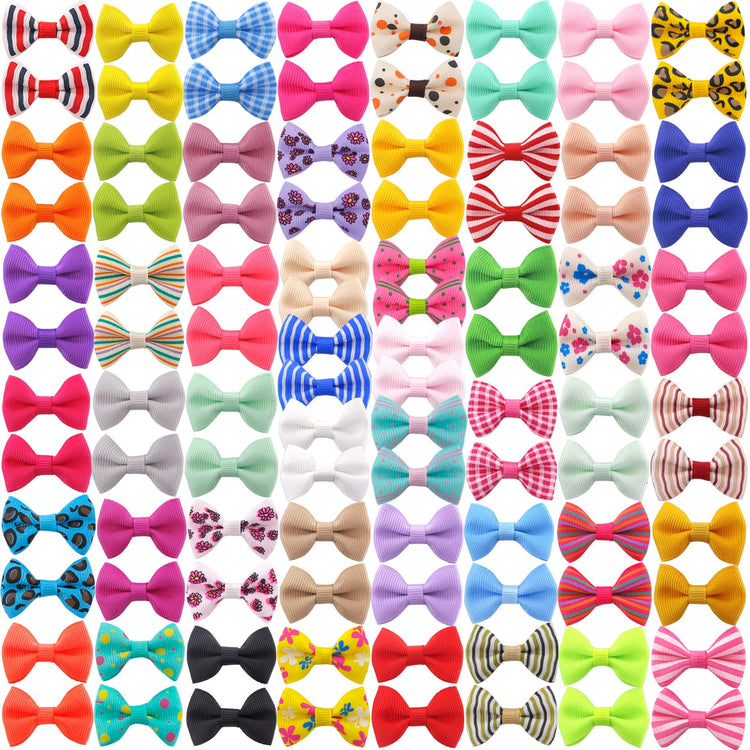 QingHan Dog Hair Bows Small Puppy Clips for Pet Grooming Accessories Doggy Gifts 60Pcs (30 Pairs)