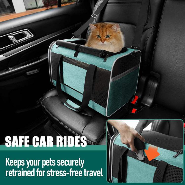 GAPZER Small Dog Carrier Cage Soft Chihuahua / Softshell Big Cat Carrier Maine Coon / Pet Taxi Carrying Bag over 25lbs / Top Loader Travel Kennel Brown