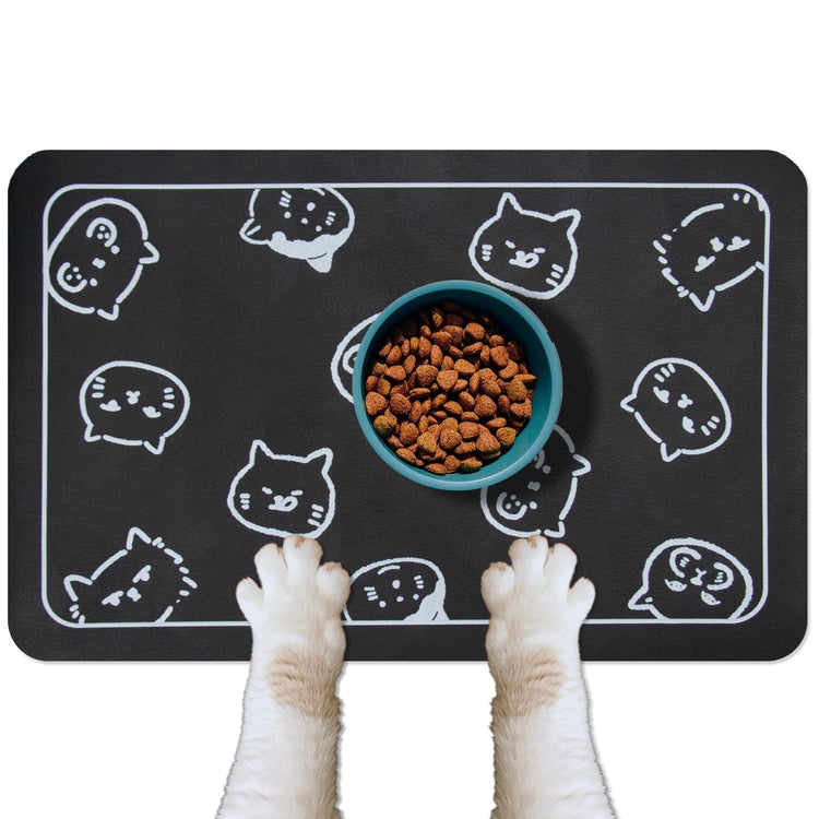 YCT Cat Pet Food Mat - Non-Slip Bottom Absorbent Quick Dry Feeding Mat for Dogs and Cats - Pet Supplies, 11.8"x18.1" Beige