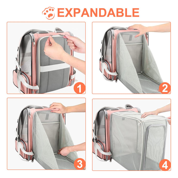 Texsens Innovative Traveler Bubble Backpack Pet Carriers for Cats and Dogs (Black)