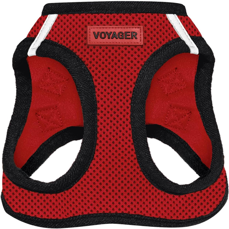 Best Pet Supplies - All Weather Mesh / Plush, Reflective, No Pull Harness for Small, Medium Dogs, Cats - Secure with Hook & Loop Fastener, Buckle, Double D-Rings - Baby Blue/Black Trim, XL