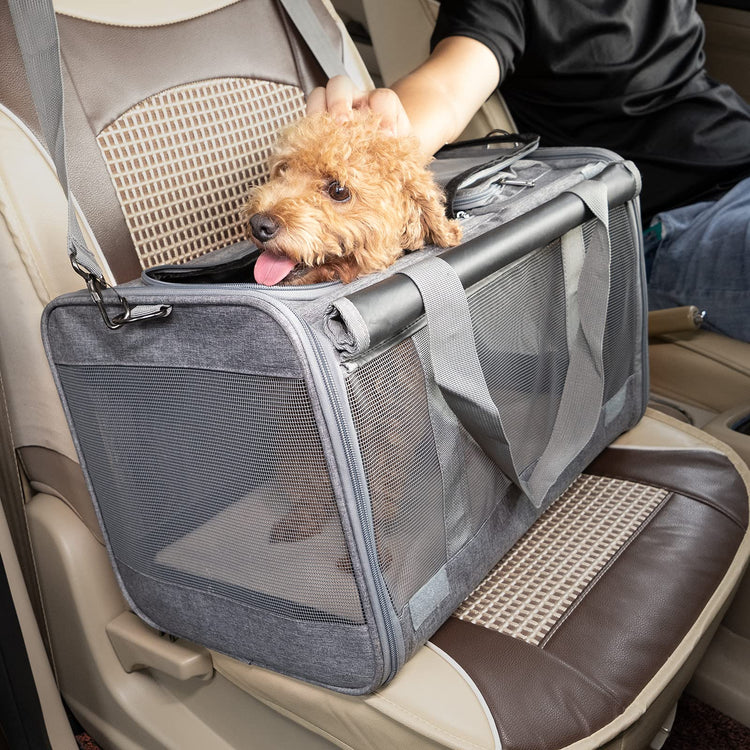 GAPZER Pet Carrier for Large Cats, Soft-Sided Cat Carrier for Medium Big Cats and Puppy up to 20lbs, Washable Dog Carrier Privacy Protection for Home Outdoor Travel