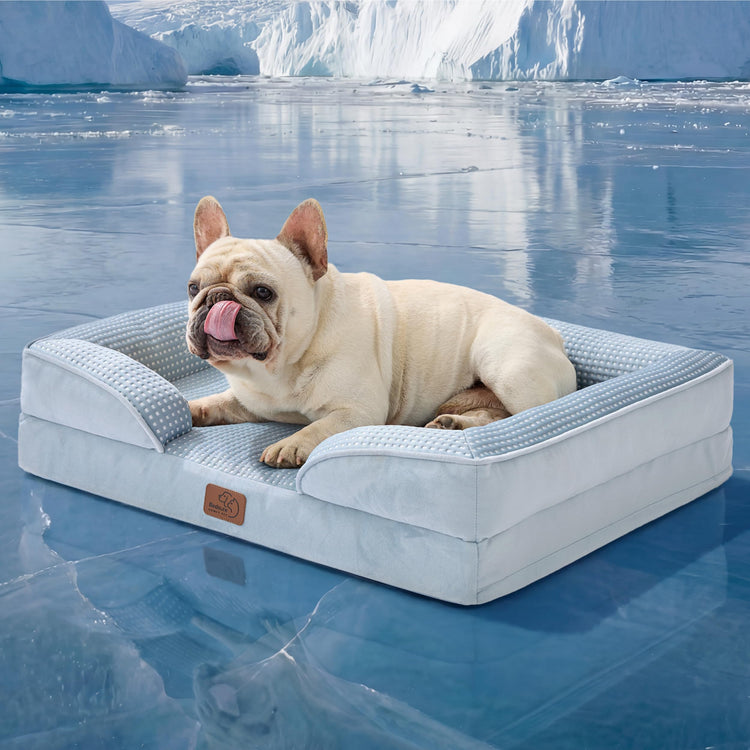 Bedsure Orthopedic Dog Bed Medium Size Dogs - Washable Small Medium Dog Cat Bed Waterproof, Comfort Cats Couch Sofa with Washable Removable Cover, Pets Bed with Nonskid Bottom, Grey, 28"