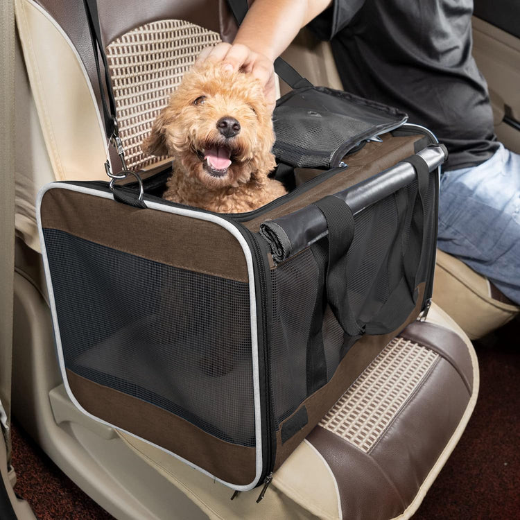 GAPZER Pet Carrier for Large Cats, Soft-Sided Cat Carrier for Medium Big Cats and Puppy up to 20lbs, Washable Dog Carrier Privacy Protection for Home Outdoor Travel