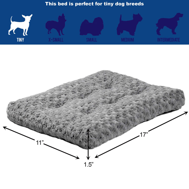 MidWest Homes for Pets XXS QuietTime Deluxe Gray Ombré Swirl Plush Pet Bed, Machine Washable, Non-Skid Bottom, Soft Crate Mat for 18-inch Crates
